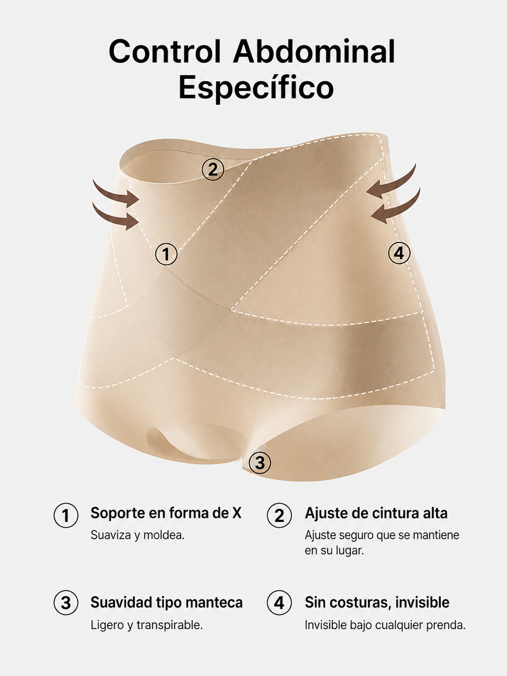 Pack x5 Bombachas Moldeadoras Seamless de Cintura Alta con Efecto Control Abdominal